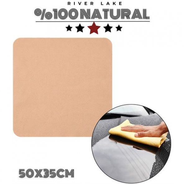 TransForMacion 12+2 ADET RiverLake 100 Natural Güderi Bez 50x35 cm 429036 - 1