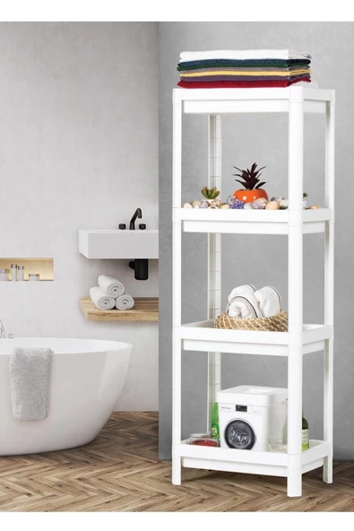 Shelf 3 Katlı  Raf Ünitesi -  Mutfak - Banyo  Depolama Rafı - Resim 4