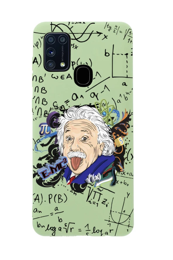Samsung M21 Einstein In Formula Desenli Premium Silikonlu Telefon Kılıfı
