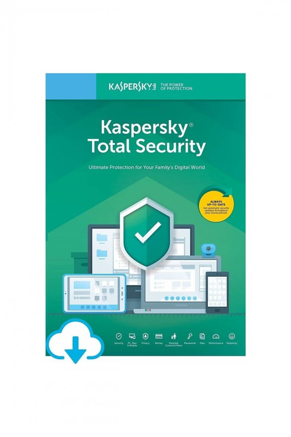 KASPERSKY  Total Security 2021 - 2022 1 Kullanıcı 1 Yıl Dijital Lisans Türkçe Virüs Programı