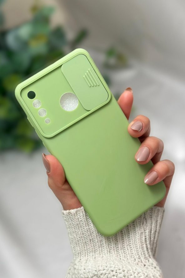Huawei P30 Lite Uyumlu Kamera Koruma Slider Kapaklı Silikonlu Telefon Kılıfı