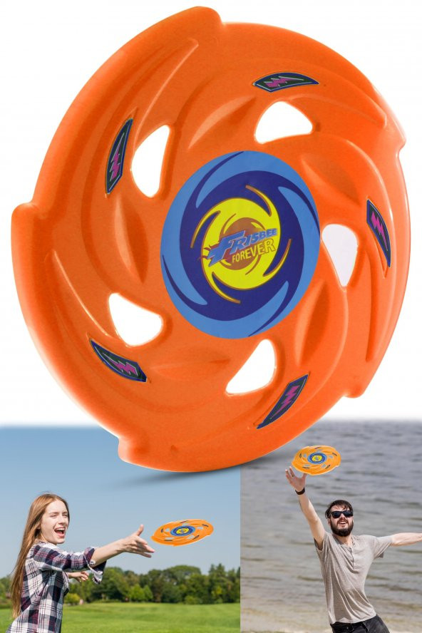 Frisbee Frizbi Fırlatma Diski Disk Atma Oyunu Çocuk Yetişkin Plaj Bahçe Oyuncak 24 cm Turuncu