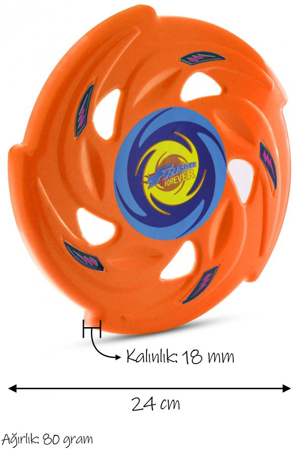 Frisbee Frizbi Fırlatma Diski Disk Atma Oyunu Çocuk Yetişkin Plaj Bahçe Oyuncak 24 cm Turuncu - 3