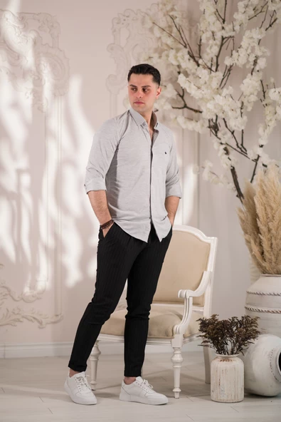 PAUL MARTİN CANADİAN REGULAR FİT LİKRALI PAMUKLU YAKA DÜĞMELİ ERKEK GÖMLEK - Resim 12