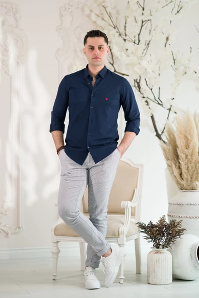 PAUL MARTİN CANADİAN REGULAR FİT LİKRALI PAMUKLU YAKA DÜĞMELİ ERKEK GÖMLEK - Resim 6