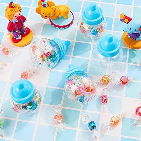 12 Adet 5x8cm Plastik Biberon Kutu Yuvarlak Düz - 2