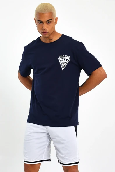 Süperlife Erkek Bisiklet Yaka Oversize Fit Baskılı Tişort spr23TS001 - 5