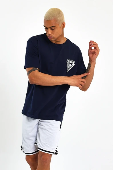 Süperlife Erkek Bisiklet Yaka Oversize Fit Baskılı Tişort spr23TS001 - 2