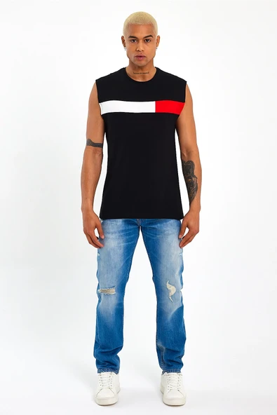 Süperlife Erkek Bisiklet Yaka Regular Fit Garnili Tişort SPR23AT346 - 4