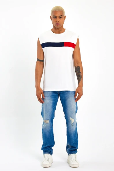 Süperlife Erkek Bisiklet Yaka Regular Fit Garnili Tişort SPR23AT346 - 4