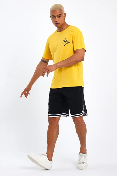 Süperlife Erkek Bisiklet Yaka Oversize Fit Baskılı Tişort spr23TS001 - 4