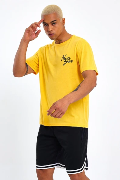 Süperlife Erkek Bisiklet Yaka Oversize Fit Baskılı Tişort spr23TS001 - 7