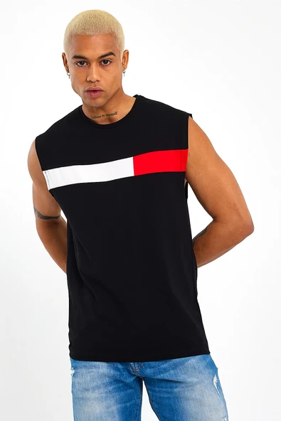 Süperlife Erkek Bisiklet Yaka Regular Fit Garnili Tişort SPR23AT346 - 1