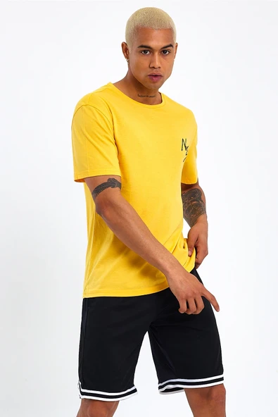 Süperlife Erkek Bisiklet Yaka Oversize Fit Baskılı Tişort spr23TS001 - 6