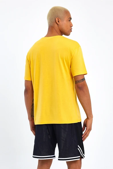 Süperlife Erkek Bisiklet Yaka Oversize Fit Baskılı Tişort spr23TS001 - 10