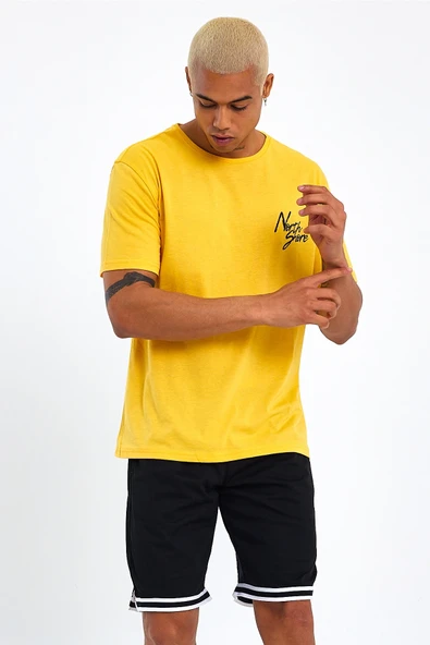 Süperlife Erkek Bisiklet Yaka Oversize Fit Baskılı Tişort spr23TS001 - 2