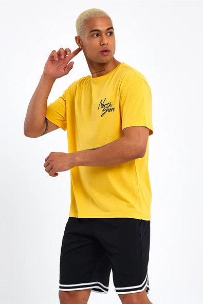 Süperlife Erkek Bisiklet Yaka Oversize Fit Baskılı Tişort spr23TS001 - 8