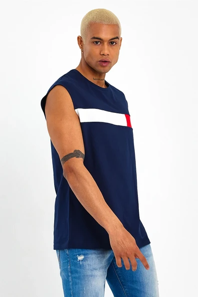 Süperlife Erkek Bisiklet Yaka Regular Fit Garnili Tişort SPR23AT346 - 4