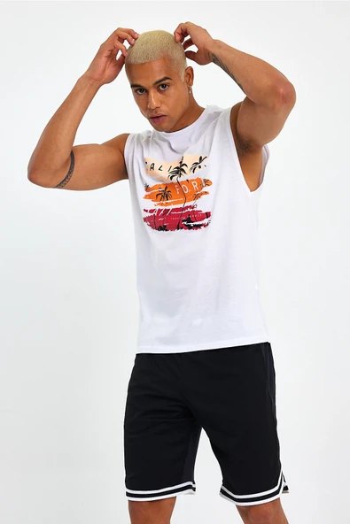 Süperlife Erkek Bisiklet Yaka Regular Fit Baskılı Tişort SPR23AT341 - 7