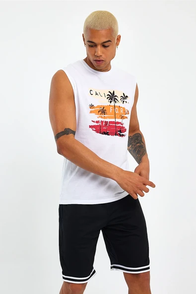 Süperlife Erkek Bisiklet Yaka Regular Fit Baskılı Tişort SPR23AT341 - 6