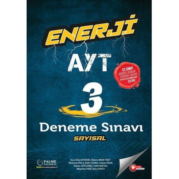 Palme Yayınevi AYT Enerji Sayısal 3 Deneme Sınavı 1. Dönem