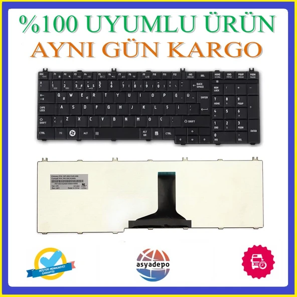 Toshiba Satellite C670-1D9 Klavye Siyah TR ürün görseli 1