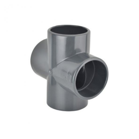 PVC 90º YAPIŞTIRMA MUFLU KRUVA ( İSTAVROZ ) ( Ø 110 )  ( 1 ADET )