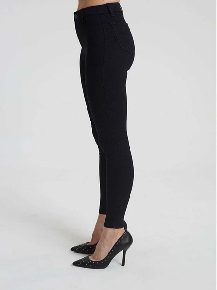 Hacker T 232-1302 Bella Kadın Denim Siyah Likralı Kot Pantolon - Resim 3