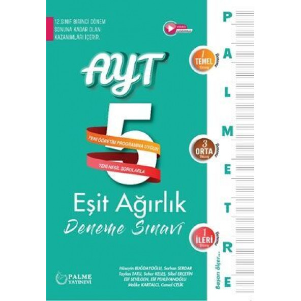 Palme Yayınevi AYT Palmetre Eşit Ağırlık 5 Deneme Sınavı 1. Dönem