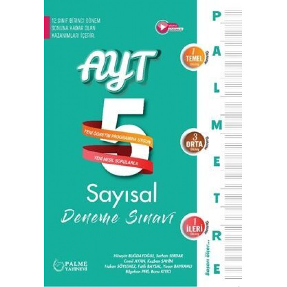 Palme Yayınevi AYT Palmetre Sayısal 5 Deneme Sınavı 1. Dönem