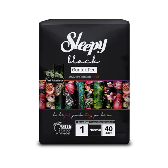 Sleepy Black Premium Plus Günlük Ped Normal 40 Adet Ped