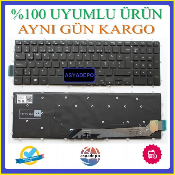 Dell 15 15-7000 5765 Klavye Tuş Takımı Siyah TR