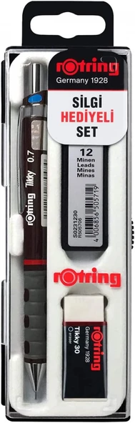 Rotring Tikky 0.7mm  3'lü Okul Seti - Bordo