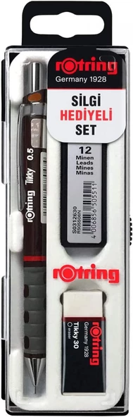 Rotring Tikky 0,5mm  3'lü Okul Seti - Bordo