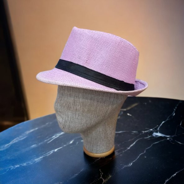 lila fötr şapka unisex model paper kumaş 58 cm