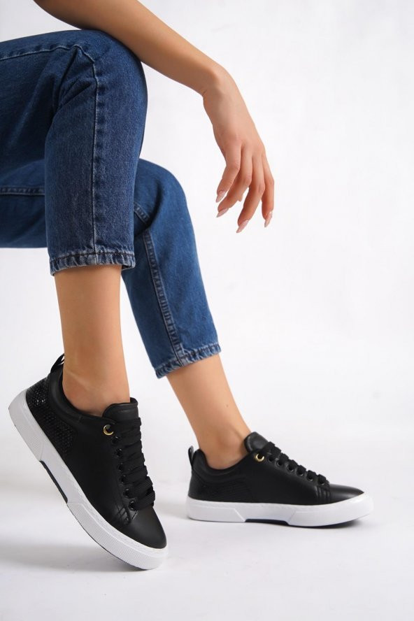 Modabuymus Suppo Siyah Sneaker Kadın Günlük  Spor Ayakkabı