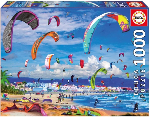 Educa 1000 Parça Yapboz Rüzgar Sörfü Educa Puzzle Yapıştırıcısı Dahil