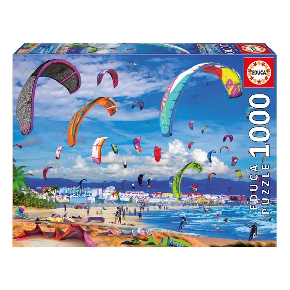 Educa 1000 Parça Yapboz Rüzgar Sörfü Educa Puzzle Yapıştırıcısı Dahil