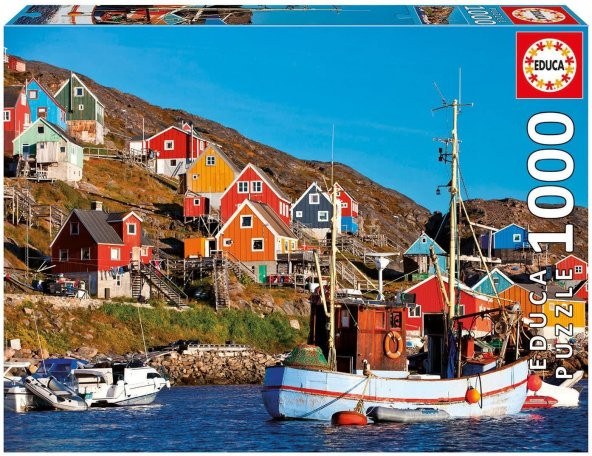 Educa 1000 Parça Yapboz İskandinav Evleri Educa Puzzle Yapıştırıcısı Dahil