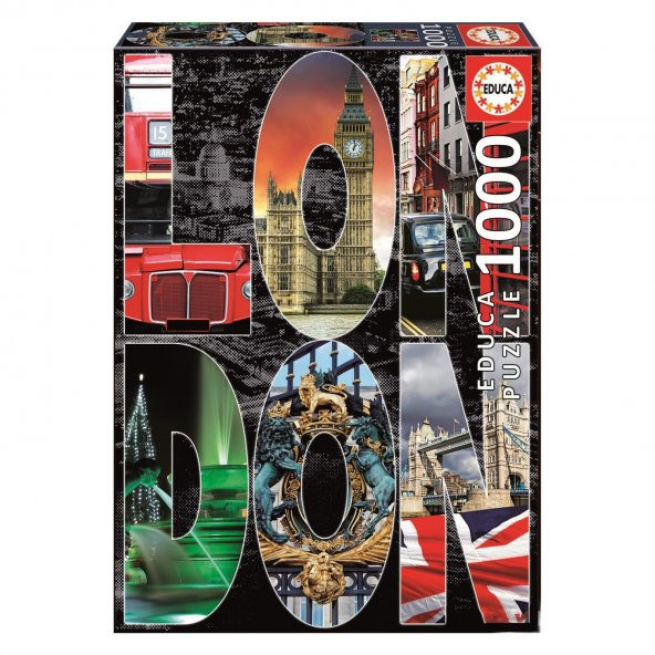 Educa 1000 Parça Yapboz London Collage Educa Puzzle Yapıştırıcısı Dahil TEŞHİR ÜRÜNÜ