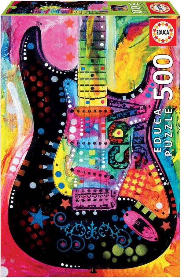 Educa 500 Parçalı Puzzle Lenny Strat Dean Russo Renkli Gitar Puzzle Educa 500 Parça Yapboz Serisi
