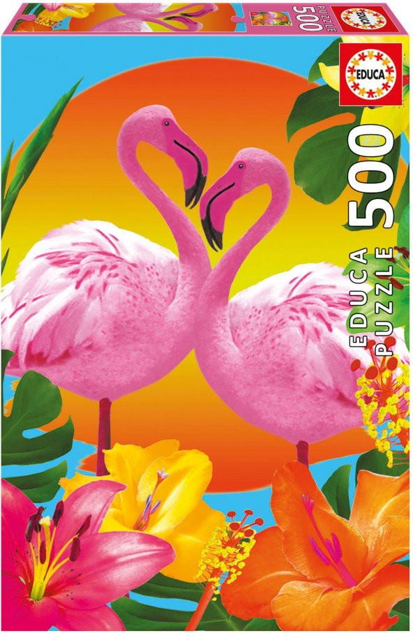 Educa 500 Parçalı Yapboz Sevimli Flamingolar Educa Puzzle Yapıştırıcısı Dahil