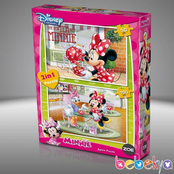 Disney Minnie Mouse ve Daisy Puzzle 2 Adet Yapboz 50 Parçalı ve 100 Parçalı Yapboz