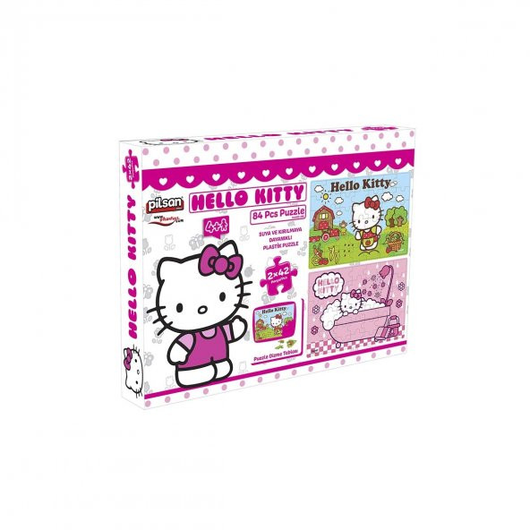 Hello Kitty Suya ve Kırılmaya Dayanıklı Yapboz Puzzle (84 Parça)