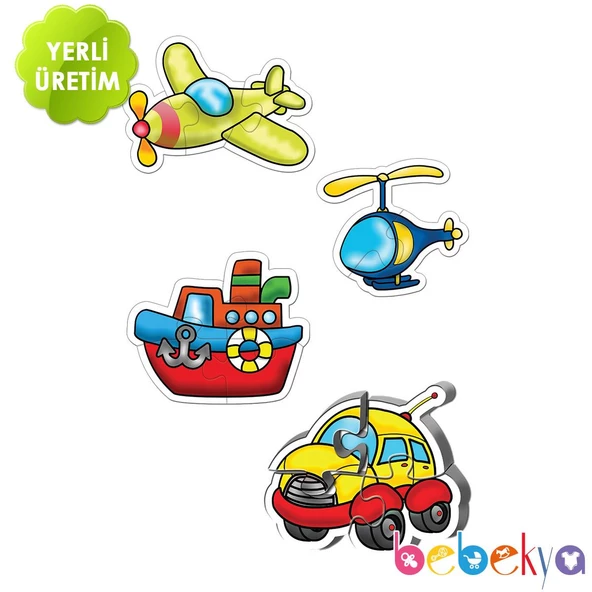 Baby Puzzle Büyük Parçalı Eğitici Bebek Yapbozu Erken Çocukluk Dönemi İlk Yapbozum Serisi Taşıtlar - 2