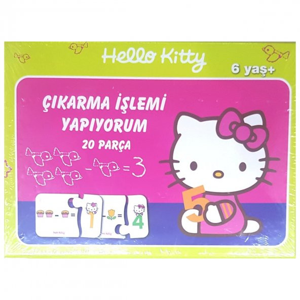 Hello Kitty Çıkarma İşlemi Yapıyorum 20 Parçalı Eğitici Yapboz