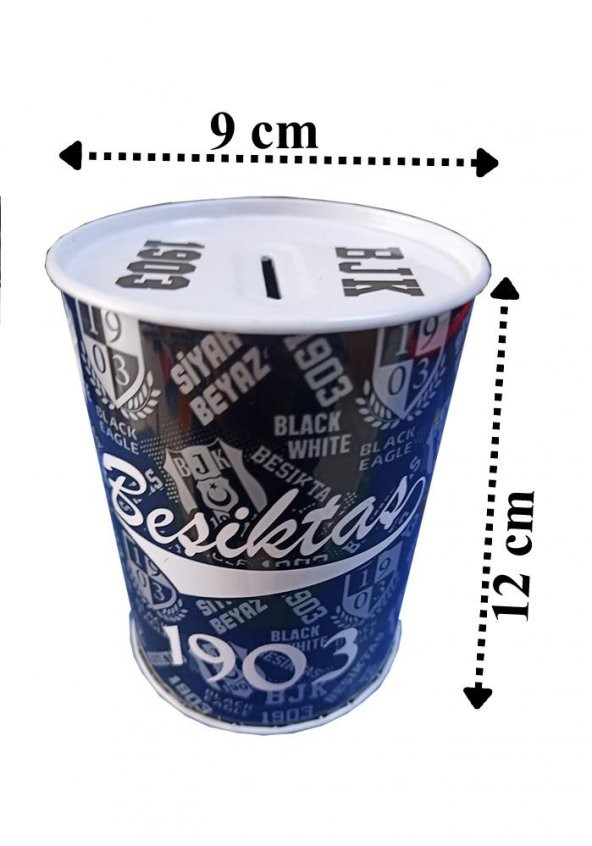 Beşiktaş Metal Kumbara Orta Boy Orjinal Lisanslı 1 Adet Bjk Kumbara Taraftar Kumbara Kara Kartal 12x9 cm - 2