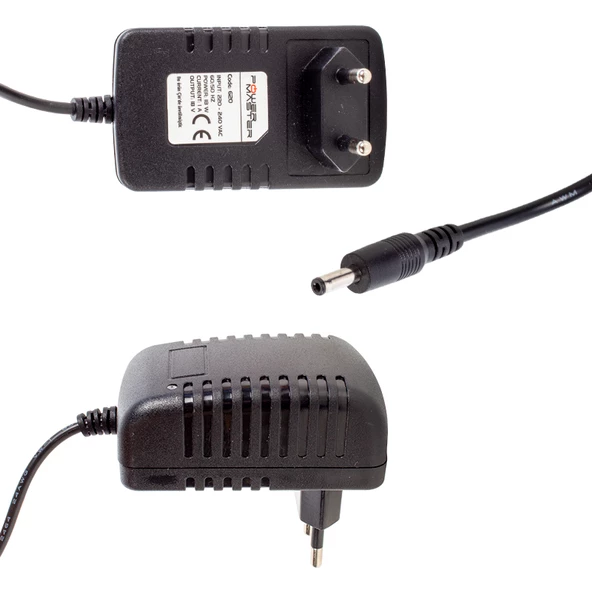 POWERMASTER PM-620 18 VOLT - 1 AMPER 3.5*1.35 MM UÇLU PLASTİK KASA PRİZ TİPİ ADAPTÖR - 2