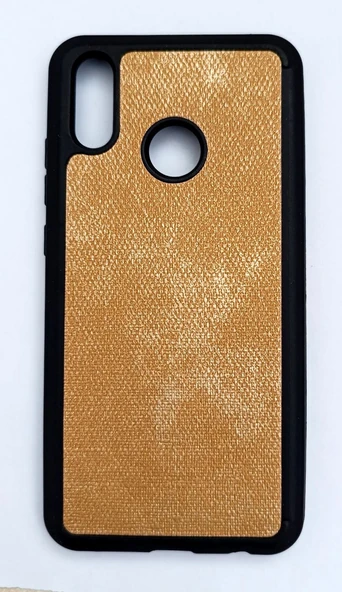 Huawei P20 Lite Uyumlu Kumaş Baskılı Yumuşak Ve Esnek Kılıf Gold - 1