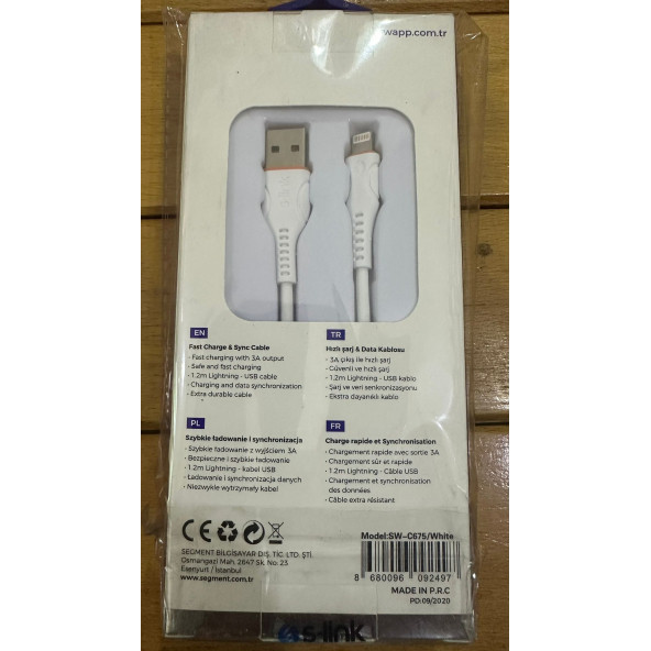 TÜM İPHONE LERE UYUMLU S-LİNK FAST CHARGE + DATA KABLO - 2